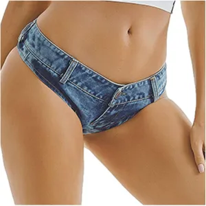 2025 Women's Ruffle Hem Denim Shorts High Waist Ripped Jean Shorts Casual Distressed Denim Shorts with Pockets