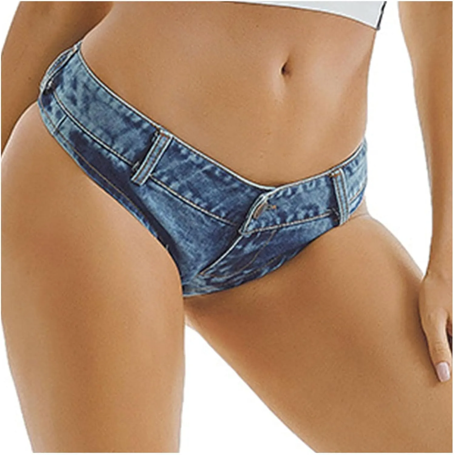 2025 Women's Ruffle Hem Denim Shorts High Waist Ripped Jean Shorts Casual Distressed Denim Shorts with Pockets