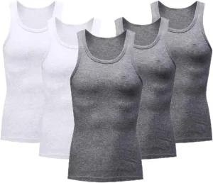5 Pack Mens Quick Dry Workout Tank Tops Lightweight Tank Tops for Men Ribbed Wife Beat A-Shirt Fitness Baskeball Vest