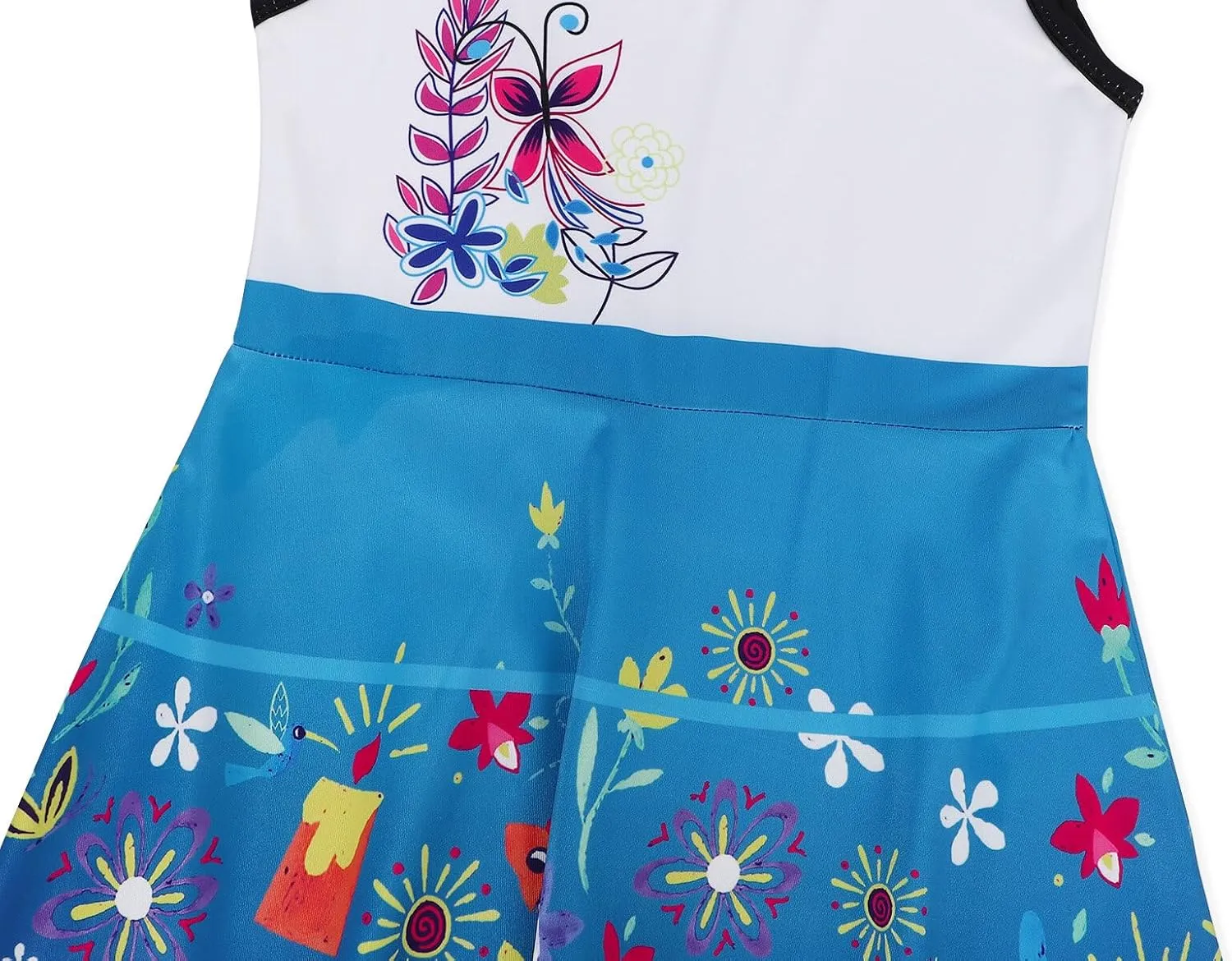 AmzBarley Girls Printed Dress Sleeveless Summer Dresses for Girls Casual Midi Tiered Swing Dress Kids Skater Dress 1-10Years