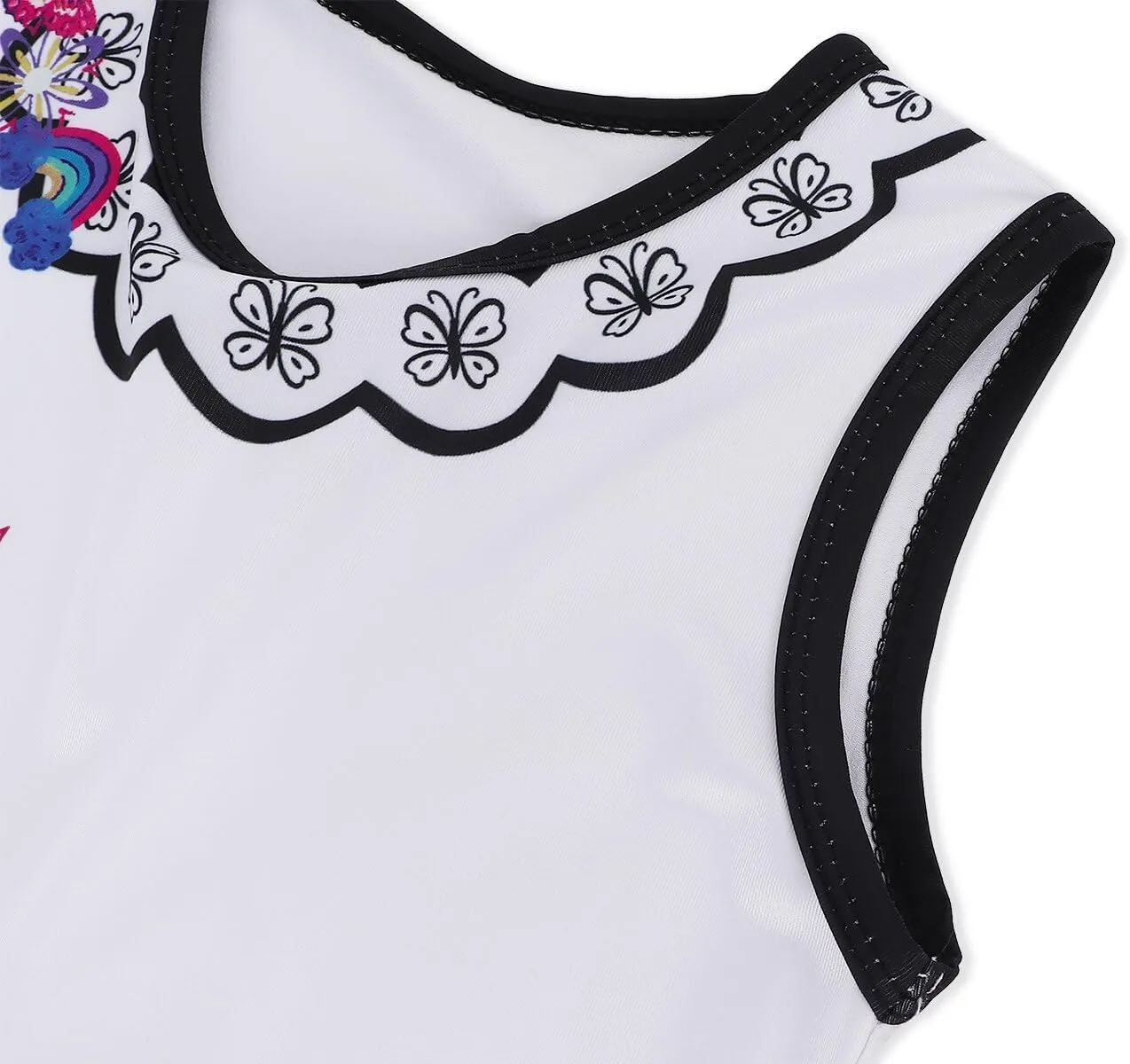 AmzBarley Girls Printed Dress Sleeveless Summer Dresses for Girls Casual Midi Tiered Swing Dress Kids Skater Dress 1-10Years