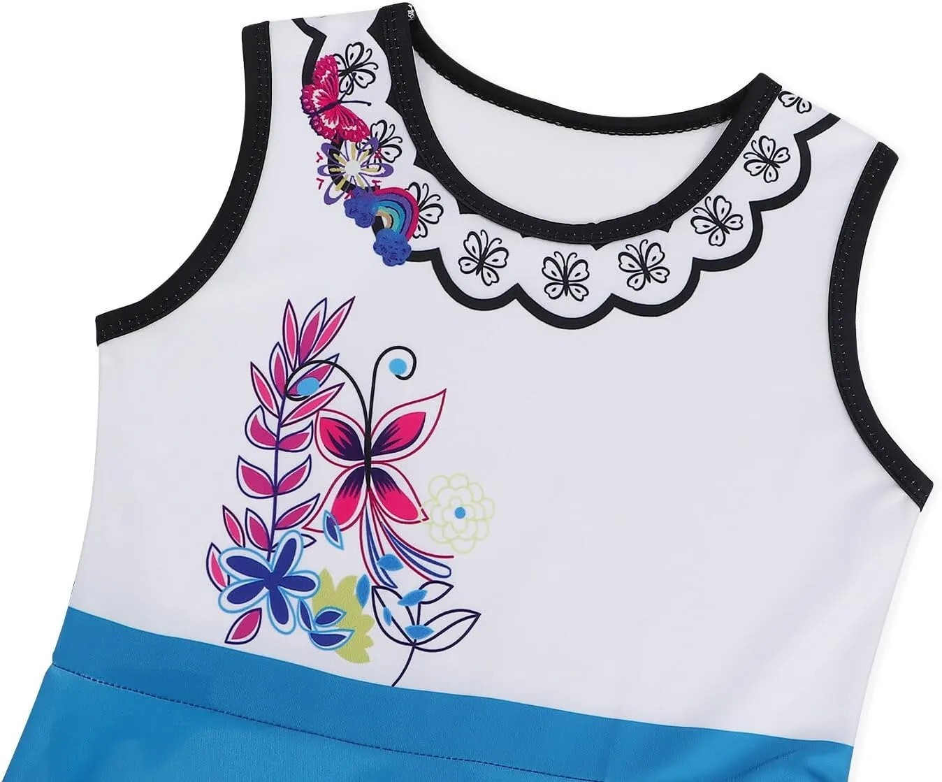 AmzBarley Girls Printed Dress Sleeveless Summer Dresses for Girls Casual Midi Tiered Swing Dress Kids Skater Dress 1-10Years