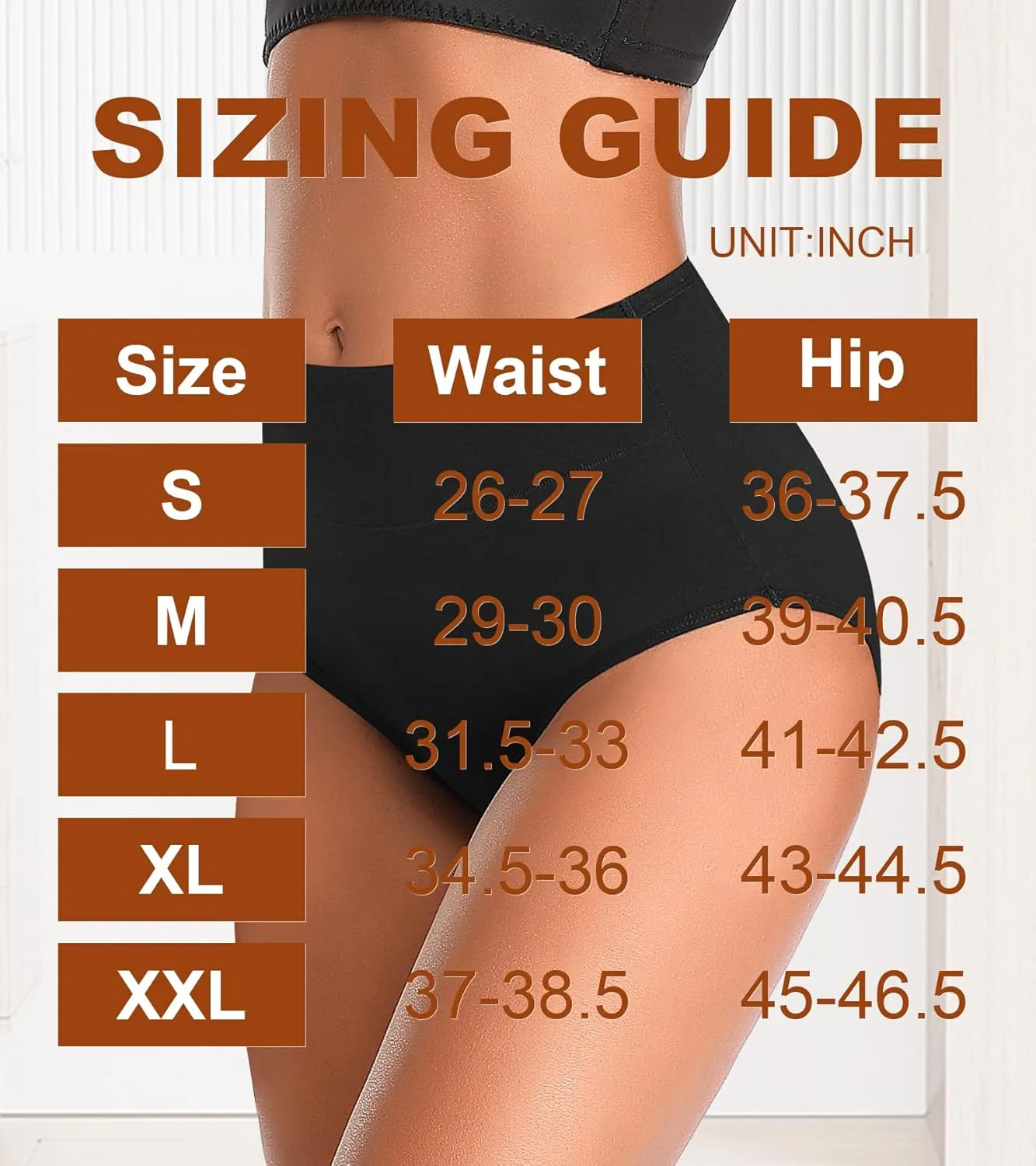 ASIMOON Womens Cotton Underwear High Waisted Slight Tummy Control Panties Soft Breathable Full Coverage Briefs Multipack