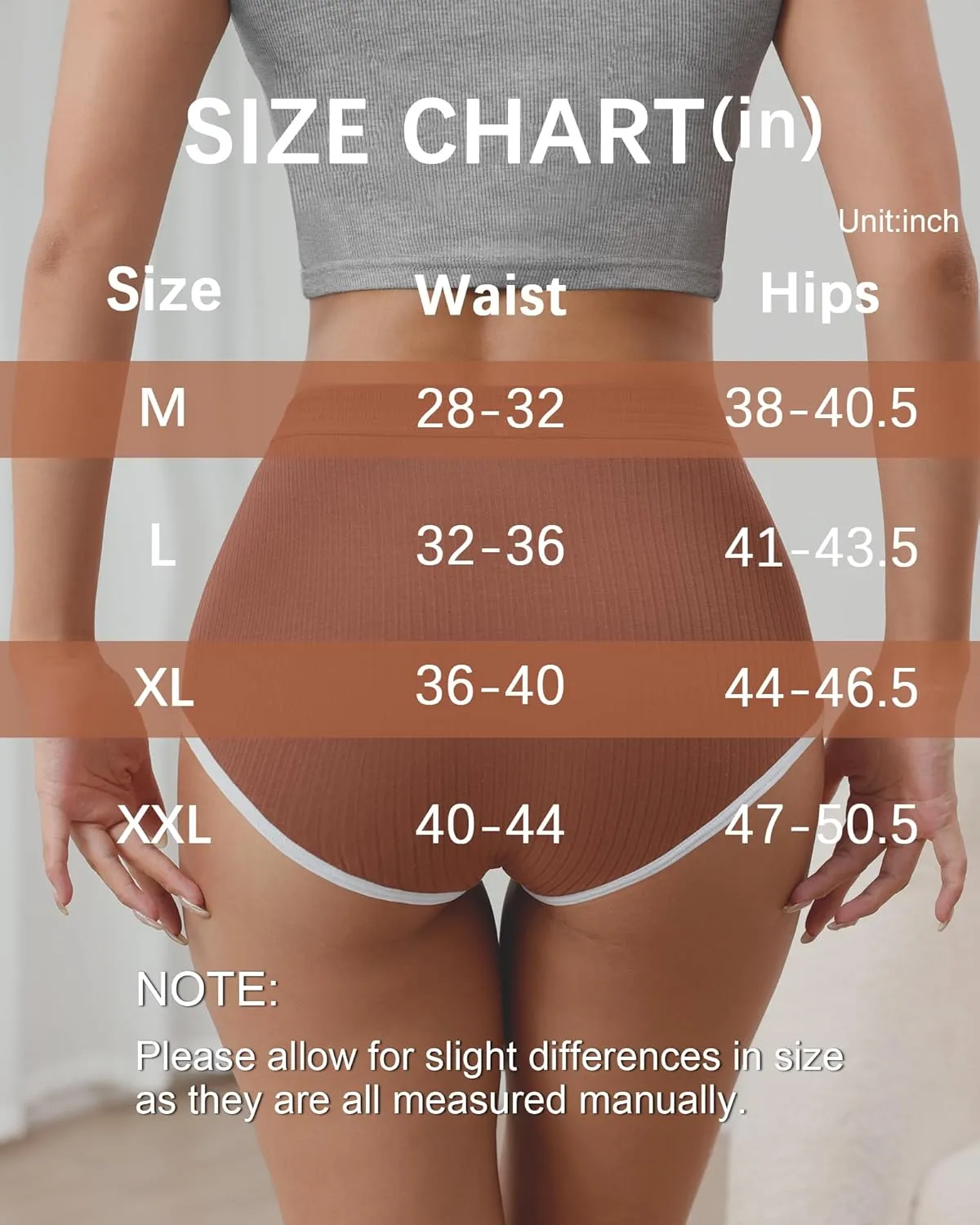 ASIMOON Womens Cotton Underwear High Waisted Slight Tummy Control Panties Soft Breathable Full Coverage Briefs Multipack