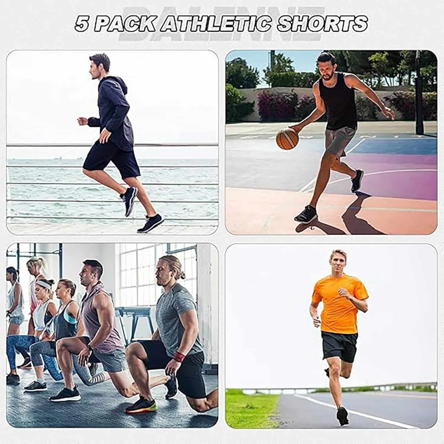 Athletic Shorts for Mens Outdoor Running Training Summer Pants Quick Dry Breathable Elastic Waist Shorts with Pockets