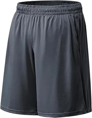 Athletic Shorts for Mens Outdoor Running Training Summer Pants Quick Dry Breathable Elastic Waist Shorts with Pockets