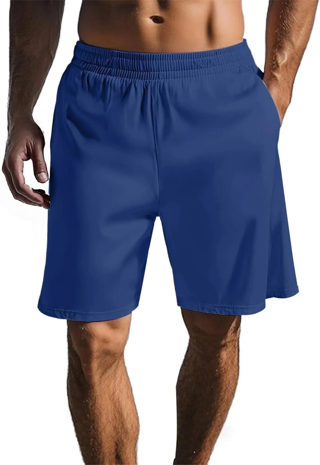Athletic Shorts for Mens Outdoor Running Training Summer Pants Quick Dry Breathable Elastic Waist Shorts with Pockets