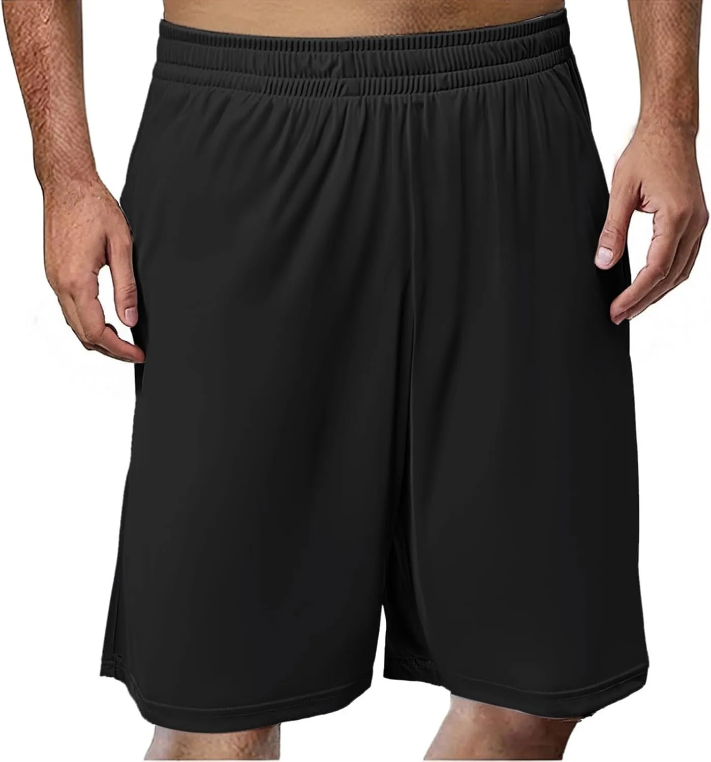 Athletic Shorts for Mens Outdoor Running Training Summer Pants Quick Dry Breathable Elastic Waist Shorts with Pockets
