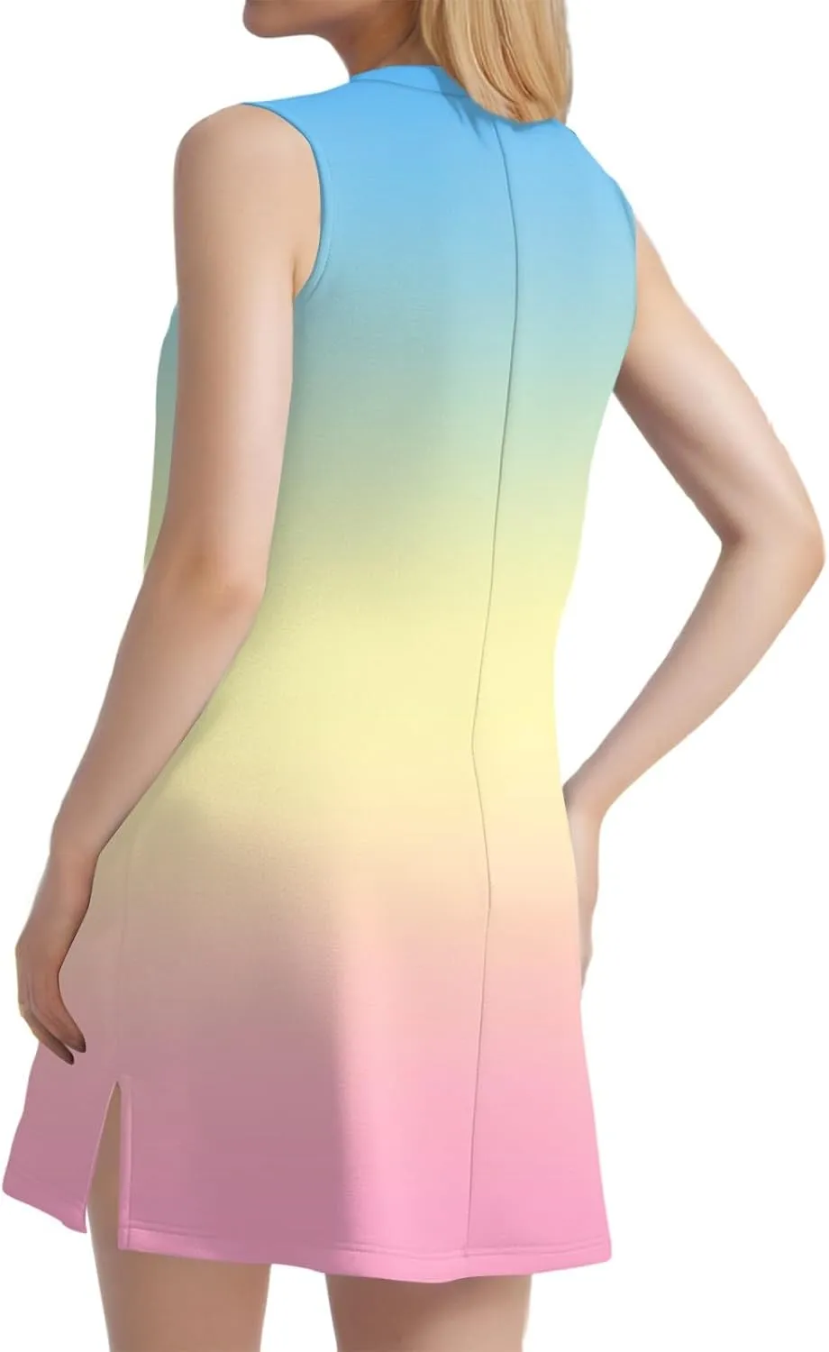 Beach Dresses for Women Tropical Vacation Outfits Sleeveless V Neck Sundress Loose Fit Tank Dress