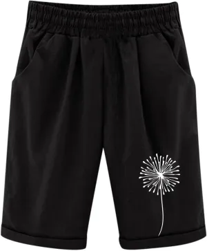 Bermuda Shorts for Teen Girls Knee Length Cotton Linen Lightweight Summer Shorts Toddler Straight Leg Beach Short Kids