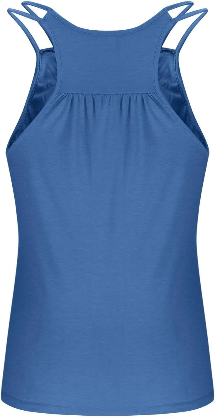 Camisole Tops for Women Workout Yoga Shirts Tank Tops Layer Workout Yoga Racerback Tank Tops with Built in Shelf Bra