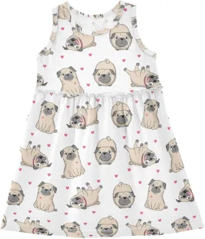 CaTaKu Girls' Sleeveless Summer Dresses Toddler Cotton Casual Dress Cute Little Girl Sundress Outfit 2-8T