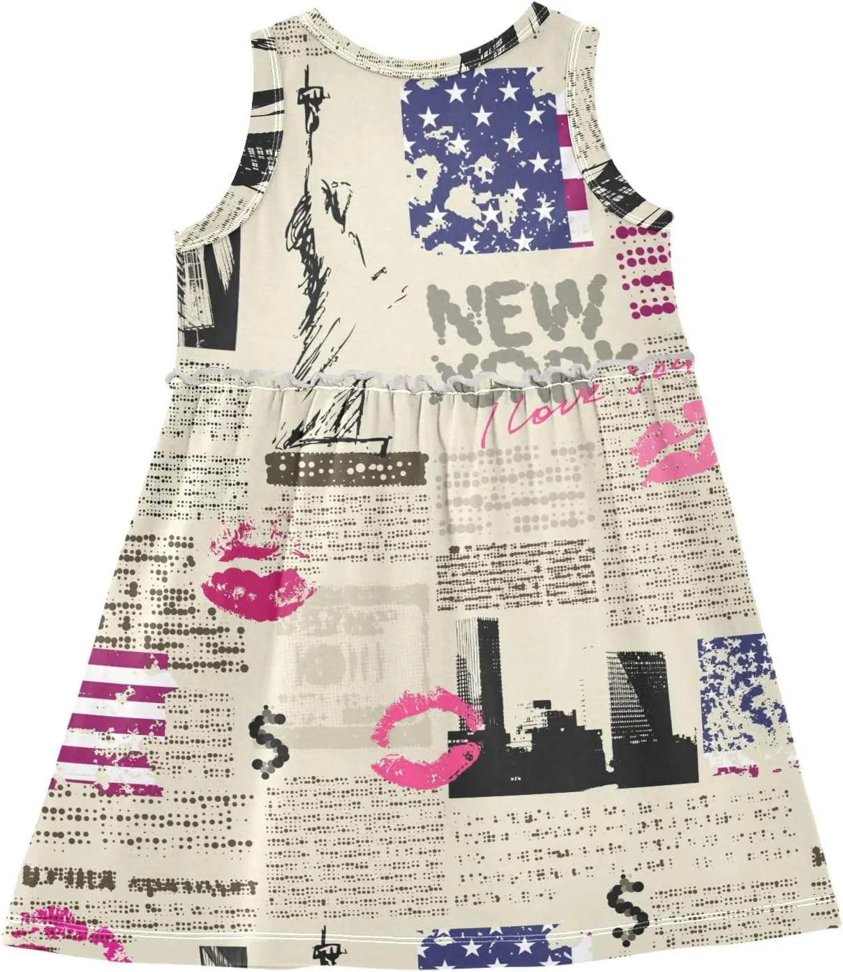 CaTaKu Girls' Sleeveless Summer Dresses Toddler Cotton Casual Dress Cute Little Girl Sundress Outfit 2-8T