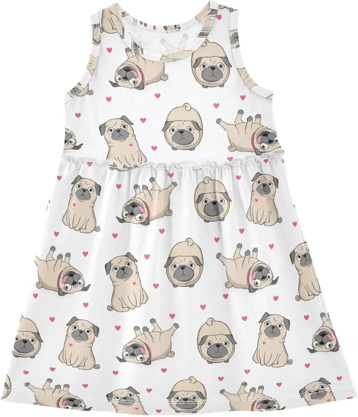 CaTaKu Girls' Sleeveless Summer Dresses Toddler Cotton Casual Dress Cute Little Girl Sundress Outfit 2-8T