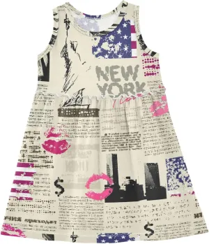CaTaKu Girls' Sleeveless Summer Dresses Toddler Cotton Casual Dress Cute Little Girl Sundress Outfit 2-8T