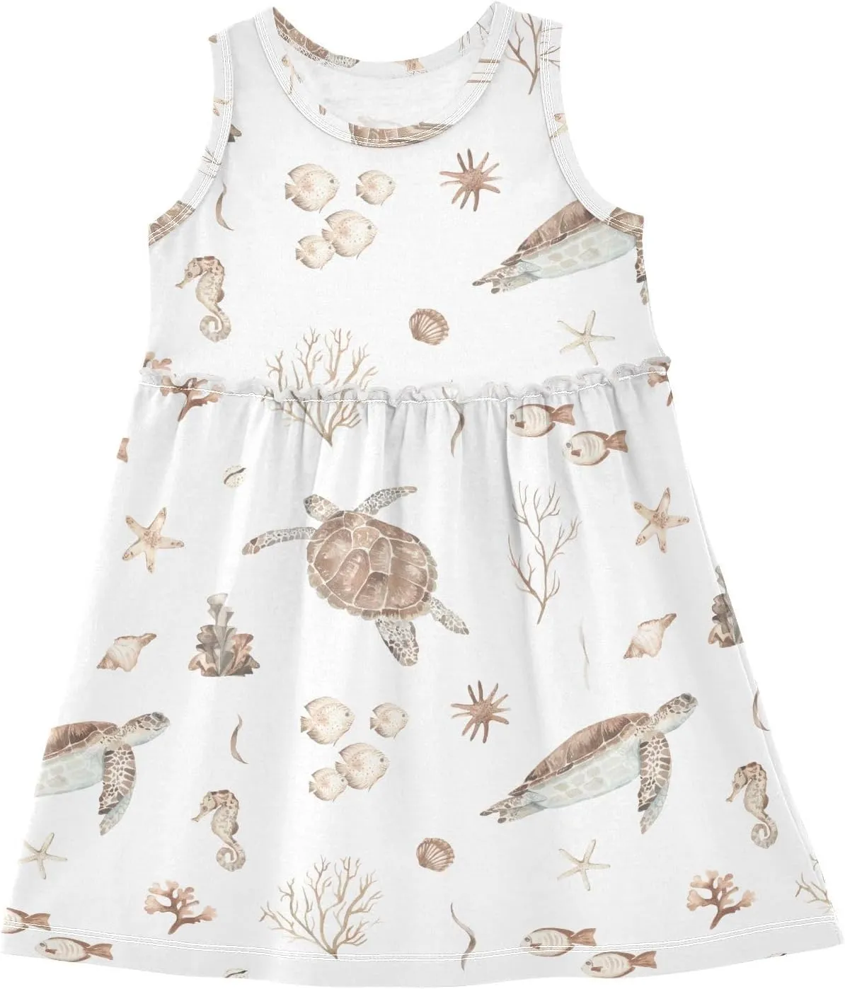 CaTaKu Girls' Sleeveless Summer Dresses Toddler Cotton Casual Dress Cute Little Girl Sundress Outfit 2-8T
