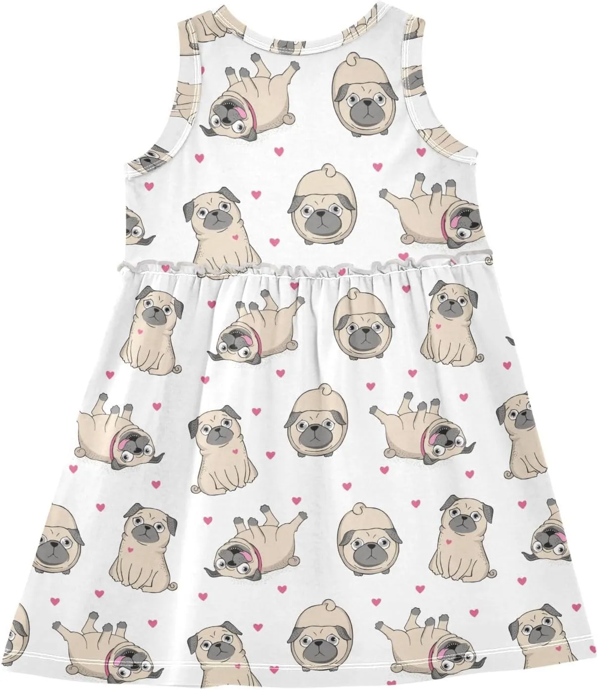 CaTaKu Girls' Sleeveless Summer Dresses Toddler Cotton Casual Dress Cute Little Girl Sundress Outfit 2-8T