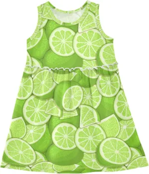 CaTaKu Girls' Sleeveless Summer Dresses Toddler Cotton Casual Dress Cute Little Girl Sundress Outfit 2-8T