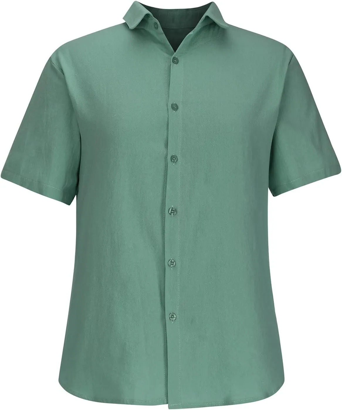 Cotton Linen Shirts for Men 2024 Summer Casual Short Sleeve Button Down T Shirt Regular Fit Solid Work Beach Shirt