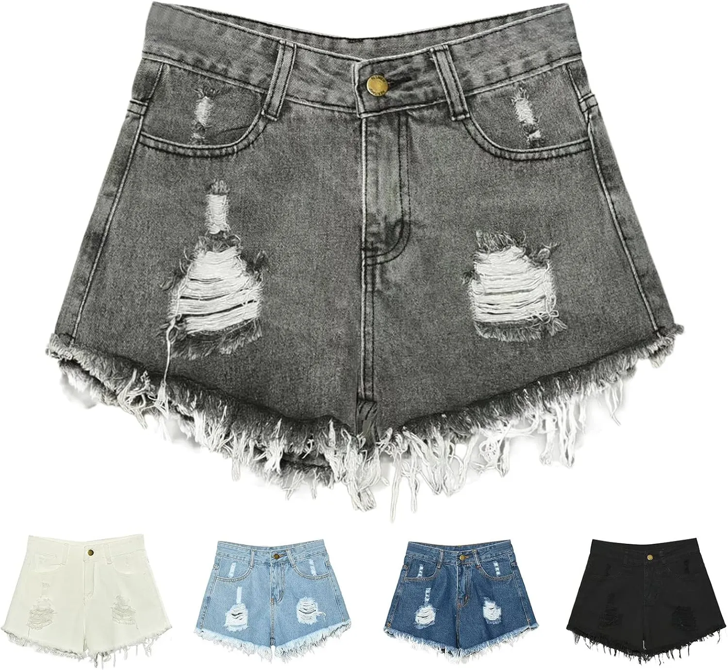 Denim Shorts Women Denim Shorts Stretchy Jean Shorts