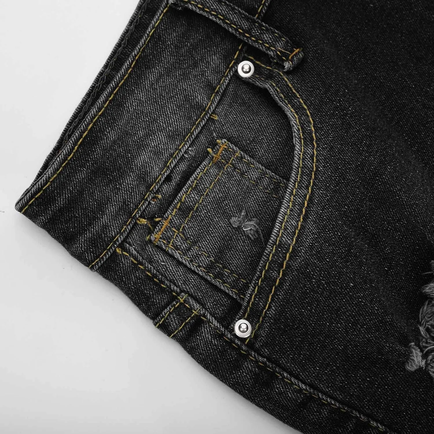 Denim Shorts Women Stretchy Mid Rise Ripped Stretchy Distressed Jeans Shorts Summer Frayed Raw Casual Denim Shorts