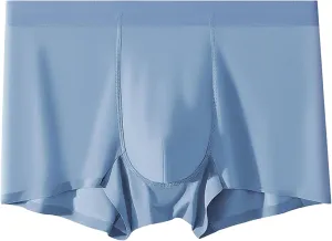 DGHM-JLMY Men's Seamless Underwear Trunks Shorts Ice Silk Sexy Transparent Underpants Lightweight Breathable Boxer Briefs