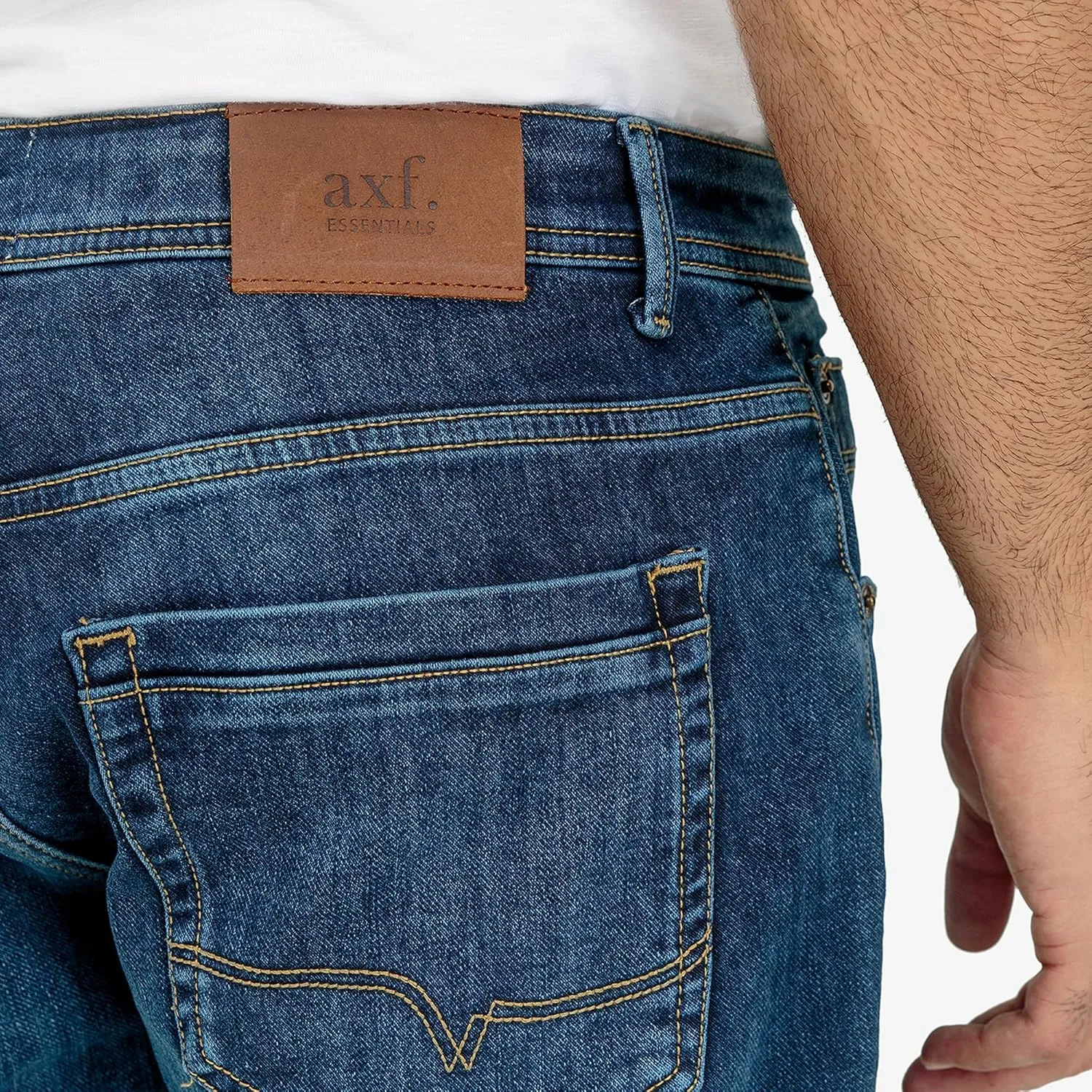 Essentials Men's Comfort Denim Shorts High Waisted Summer Cotton Stretchy Casual Pull On Denim Shorts with Versatility