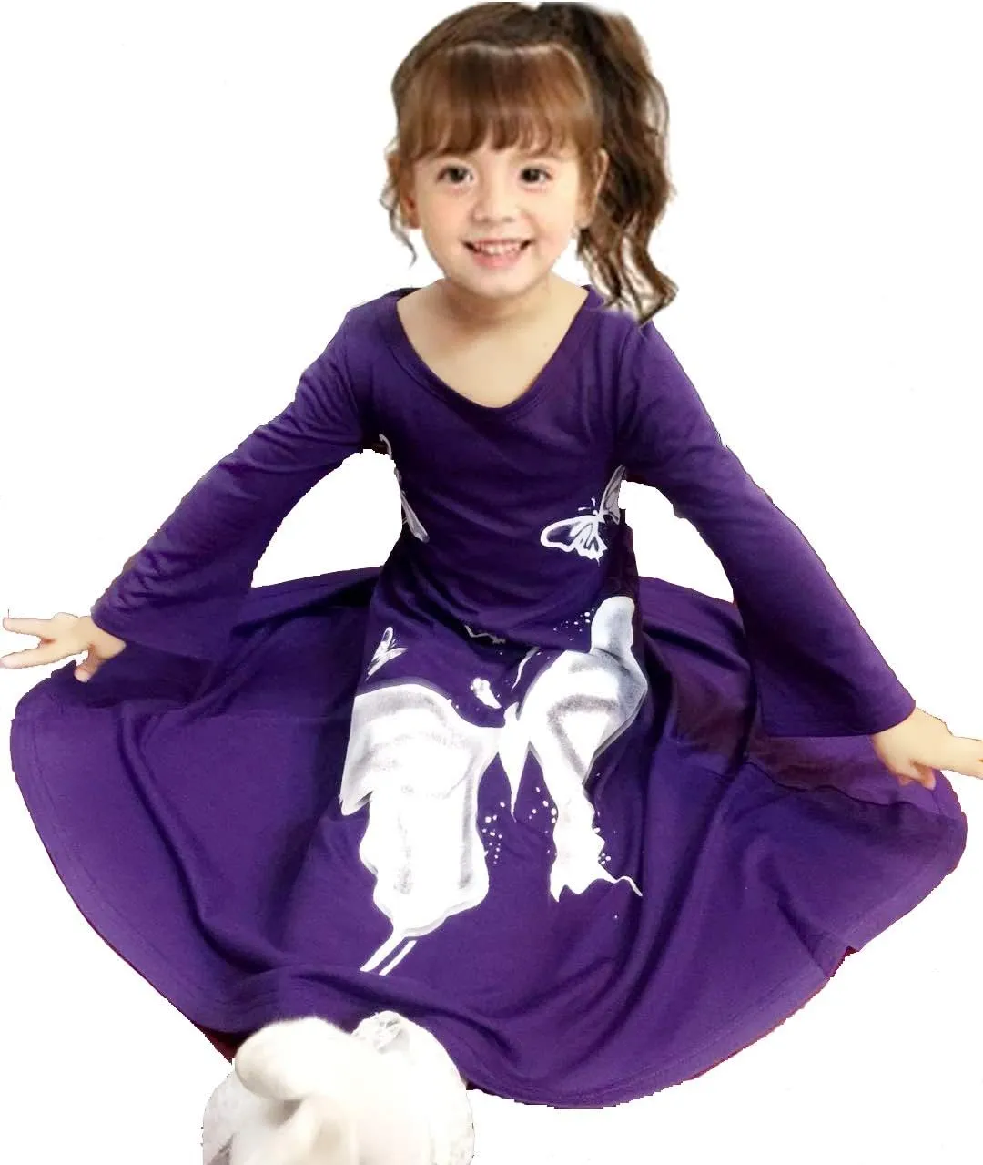 FTSUCQ Girls Casual Swing Twirly Cotton Printed Maxi Dresses