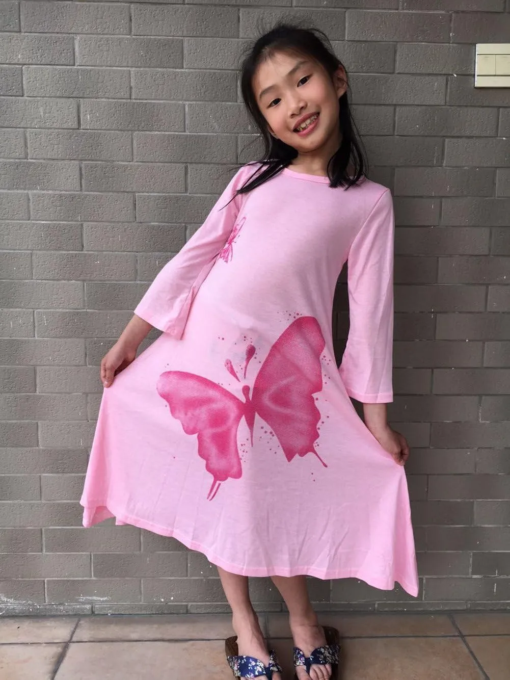 FTSUCQ Girls Casual Swing Twirly Cotton Printed Maxi Dresses
