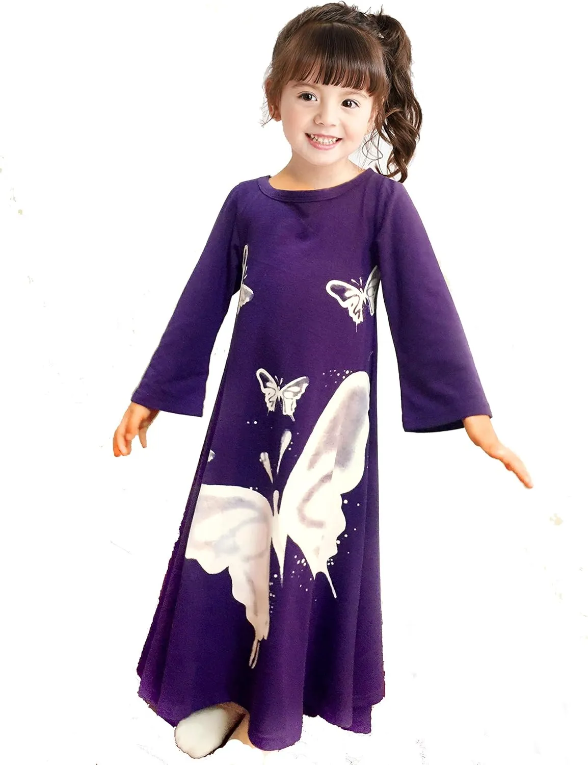 FTSUCQ Girls Casual Swing Twirly Cotton Printed Maxi Dresses
