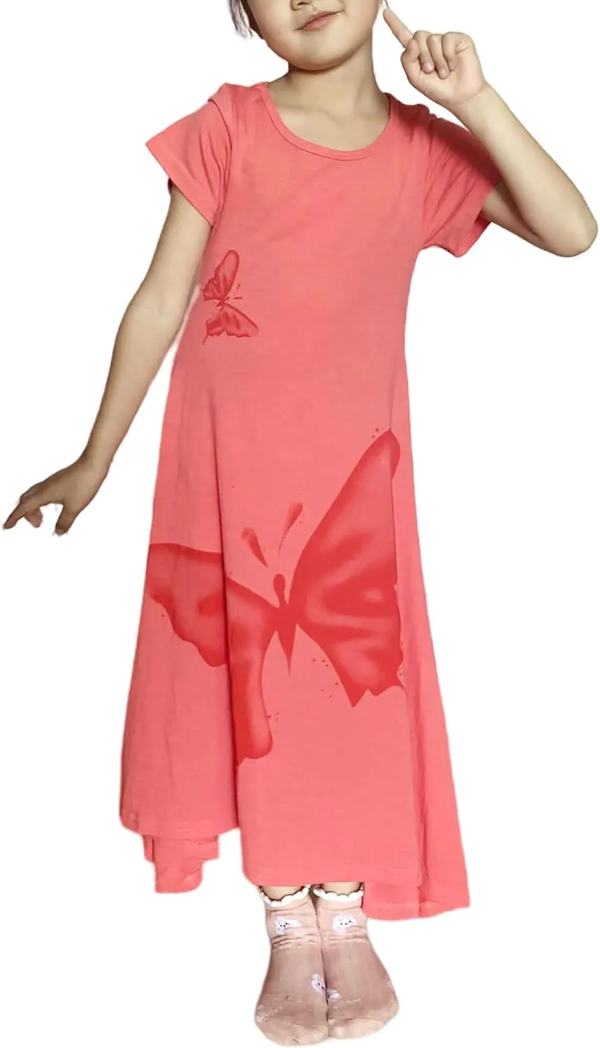 FTSUCQ Girls Casual Swing Twirly Cotton Printed Maxi Dresses