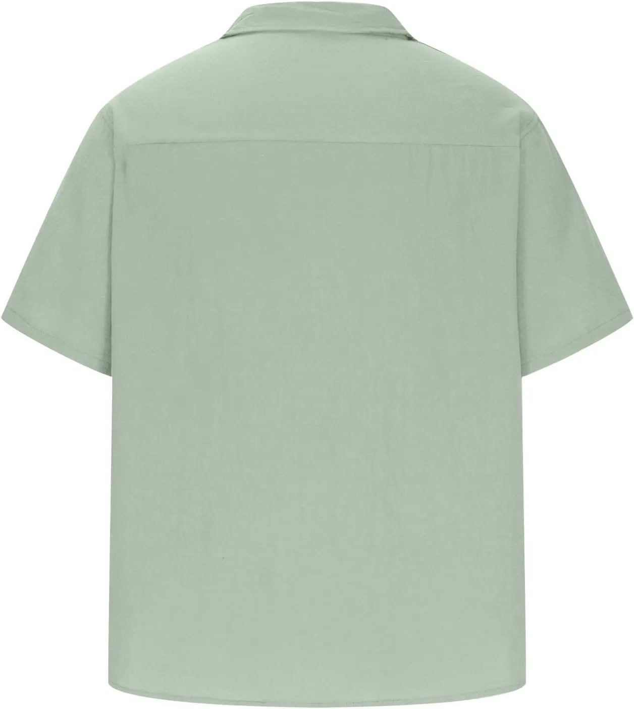 generic 2024 Mens Casual Cotton Linen Shirts Short Sleeve Hawaiian Beach Tshirt Men Summer Plus Size Button Tops with Pocket