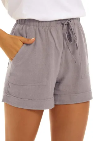 GOLDPKF Shorts Women Casual Drawstring Comfy Elastic Waist Shorts Summer Pull On Short with Pockets