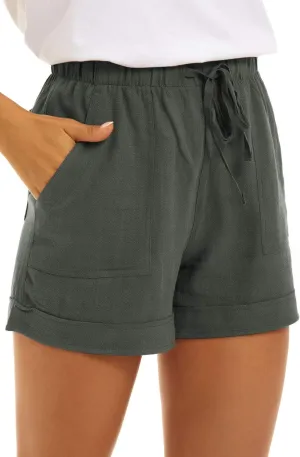 GOLDPKF Shorts Women Casual Drawstring Comfy Elastic Waist Shorts Summer Pull On Short with Pockets