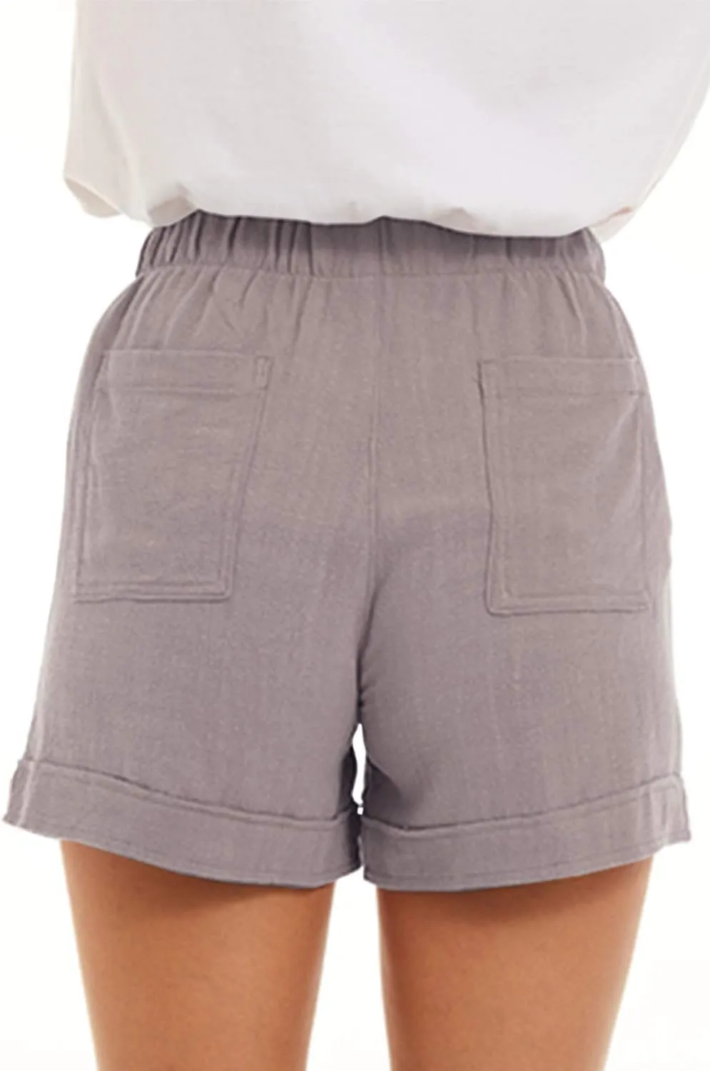 GOLDPKF Shorts Women Casual Drawstring Comfy Elastic Waist Shorts Summer Pull On Short with Pockets