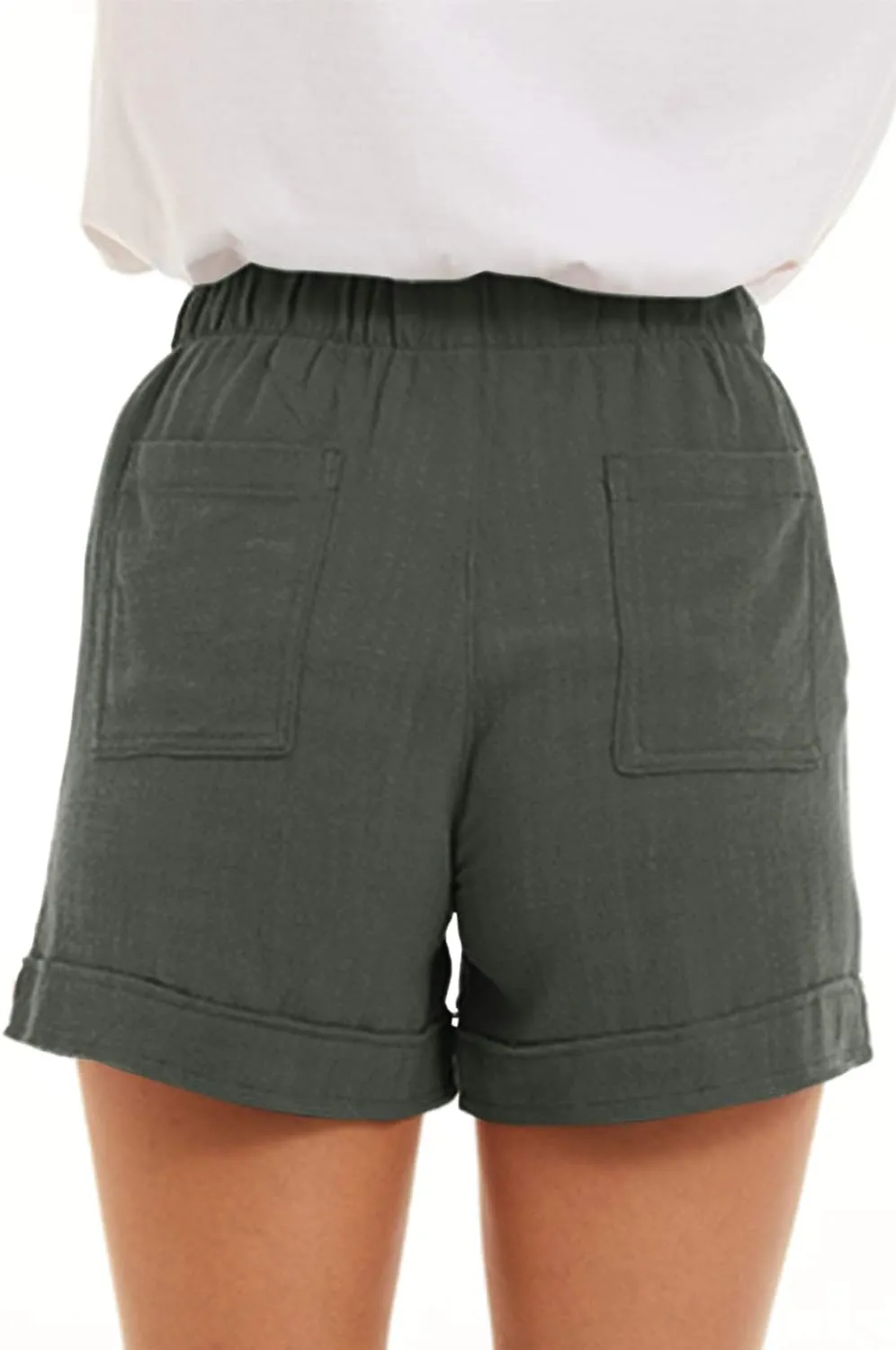 GOLDPKF Shorts Women Casual Drawstring Comfy Elastic Waist Shorts Summer Pull On Short with Pockets