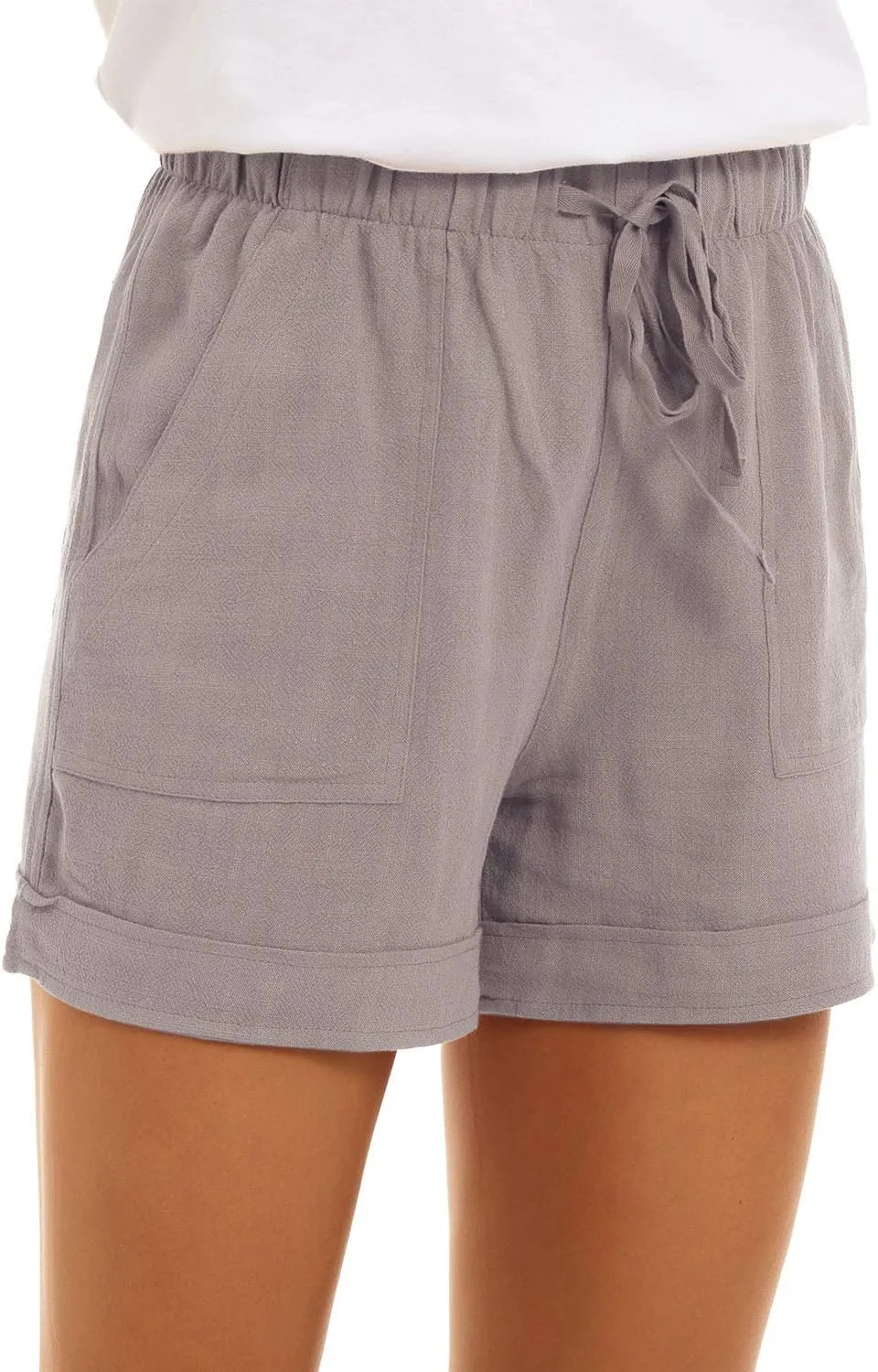 GOLDPKF Shorts Women Casual Drawstring Comfy Elastic Waist Shorts Summer Pull On Short with Pockets