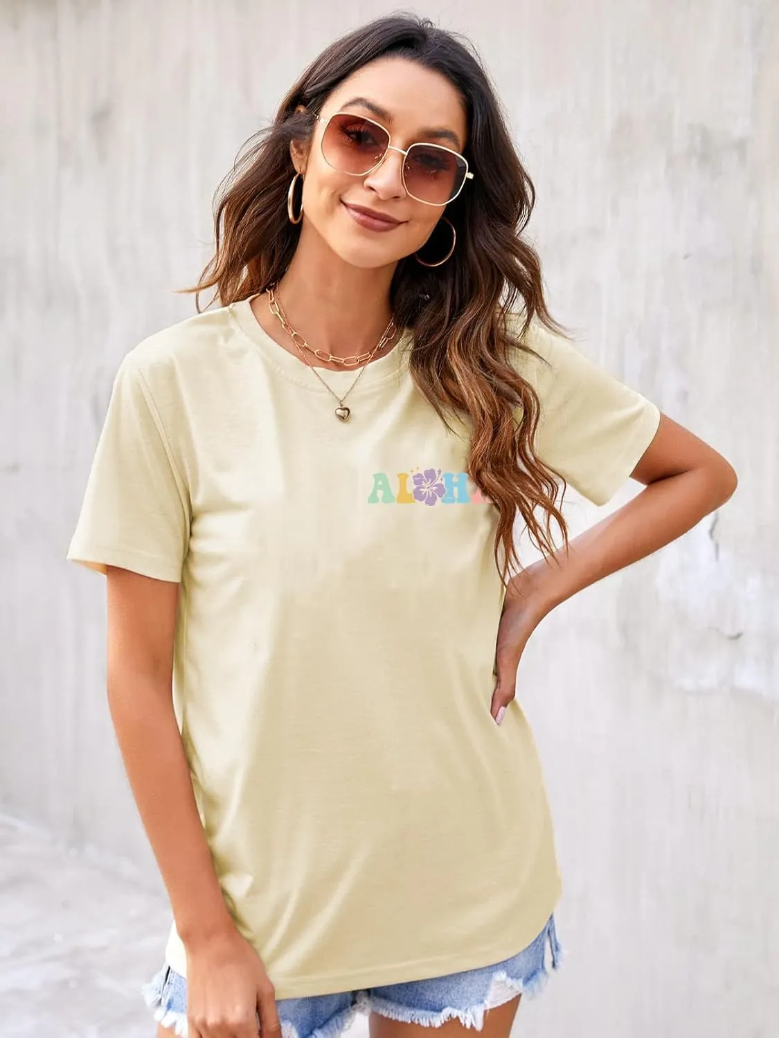 Hawaiian Shirt for Women Hawaii Family Vacation Graphic T-Shirt Summer Trip Vintage Tee Floral Tropical