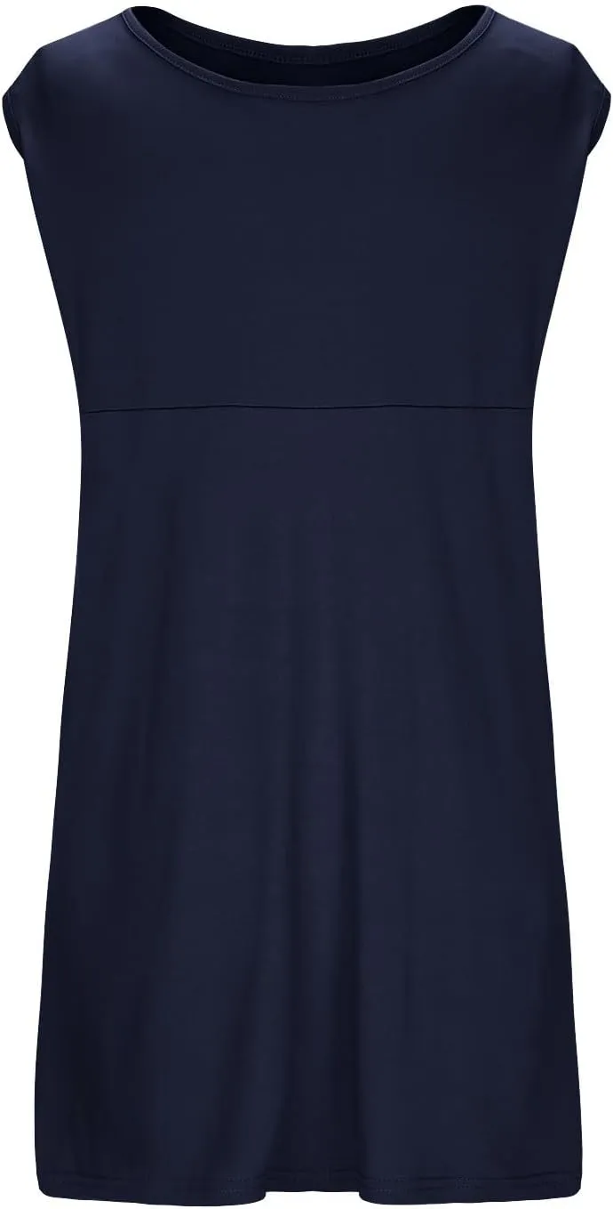 HGps8w Women's Maternity Dress Casual Loose Fit V Neck Sleeveless Ruffle Tank Soft Pregnancy Clothes