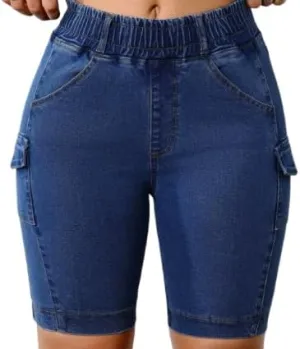 high Waisted Denim Shorts for Women, Women's Stylish and Comfortable Straight Leg Denim Shorts with