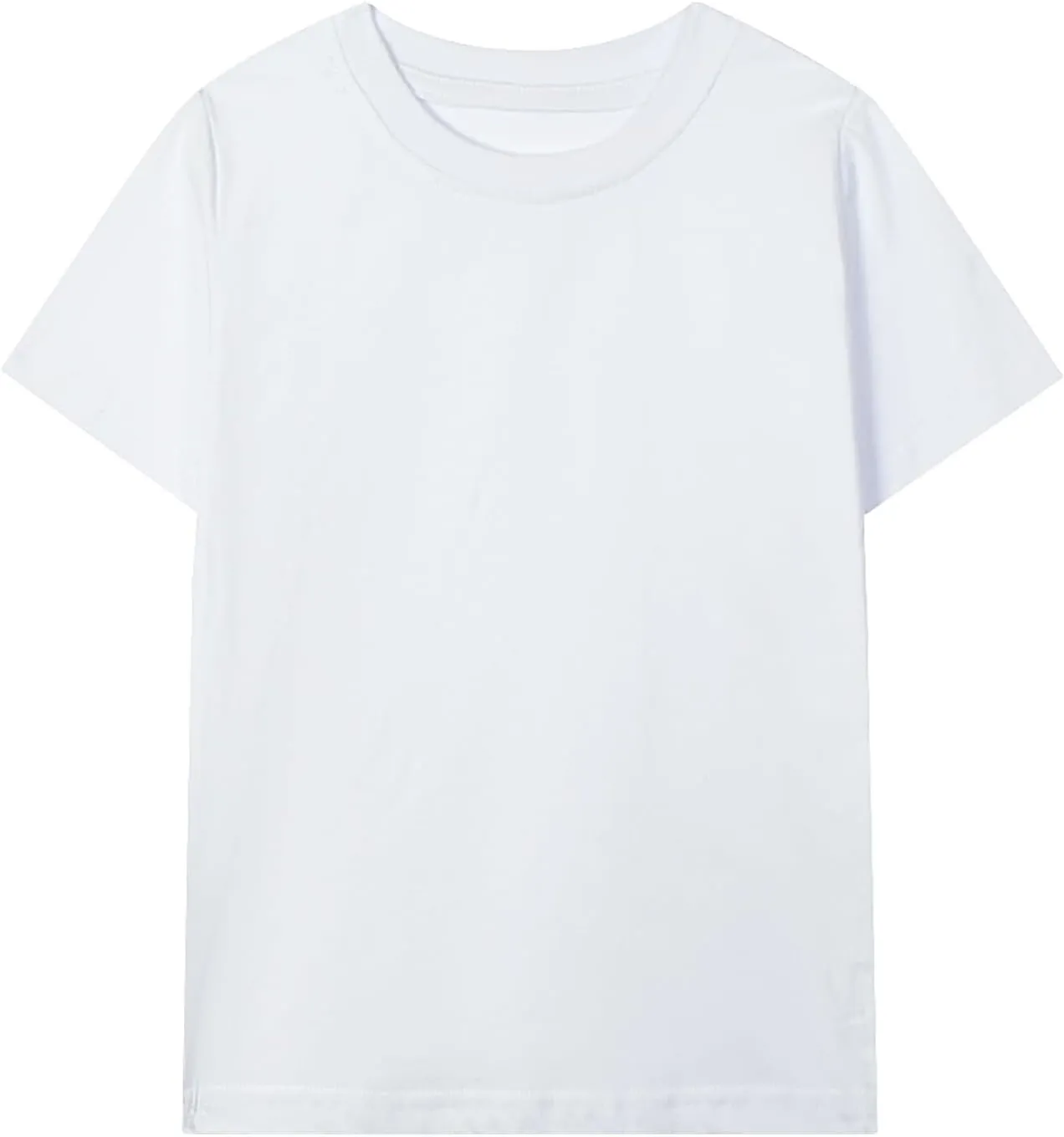 HILEELANG Kids Boy Basic Plain Cotton T-Shirts Short Sleeve Crew Neck Summer Tees 4packs 6-12 Years