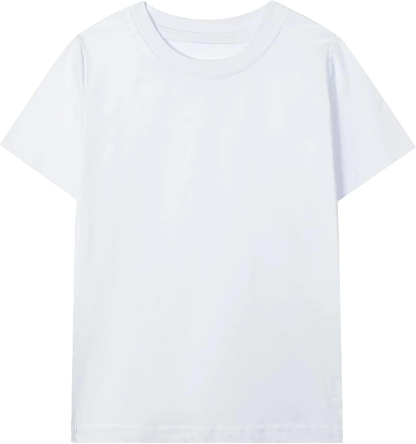 HILEELANG Kids Boy Basic Plain Cotton T-Shirts Short Sleeve Crew Neck Summer Tees 4packs 6-12 Years