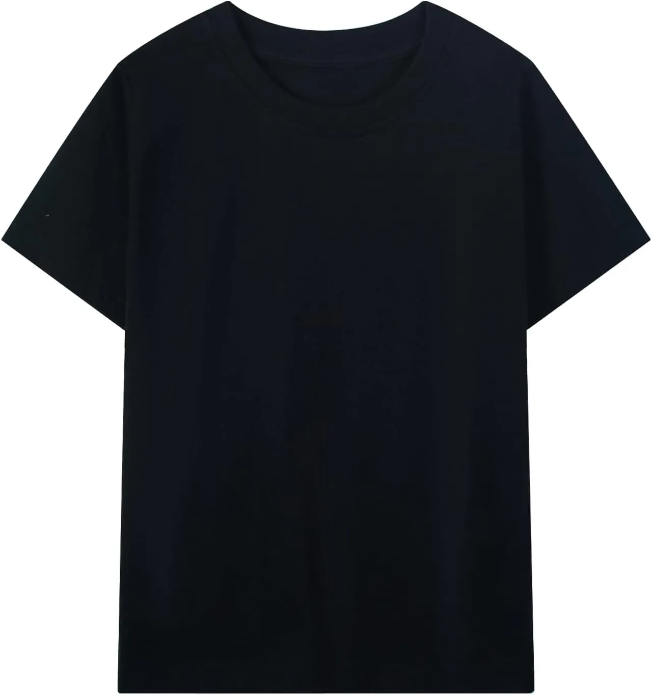 HILEELANG Kids Boy Basic Plain Cotton T-Shirts Short Sleeve Crew Neck Summer Tees 4packs 6-12 Years