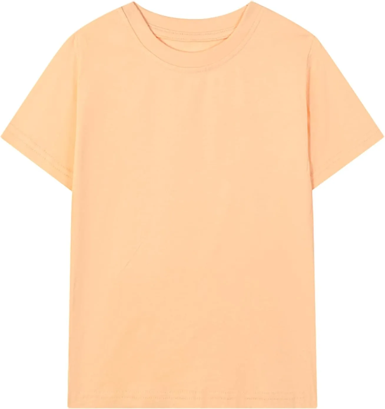HILEELANG Kids Boy Basic Plain Cotton T-Shirts Short Sleeve Crew Neck Summer Tees 4packs 6-12 Years