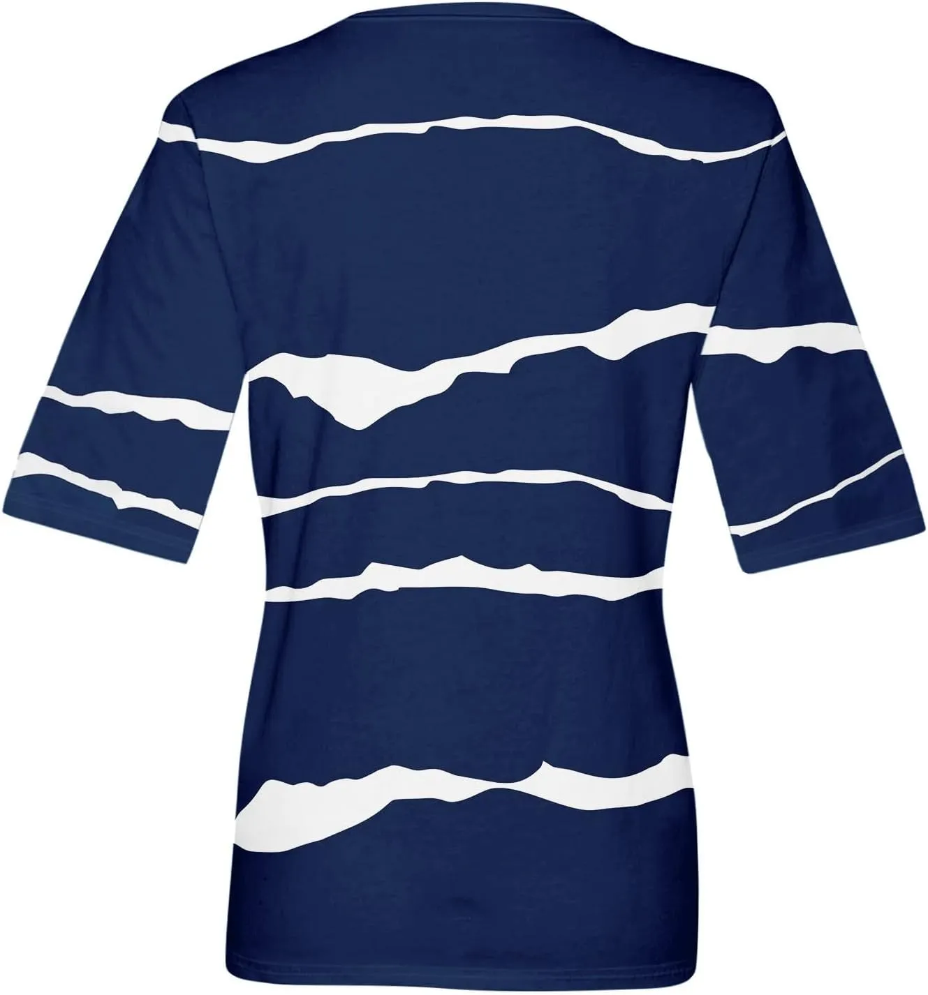HXHYQKP Elbow Length Tops for Women V Neck T Shirts Casual Half Sleeve Tops Basic Summer Tees