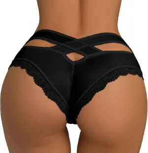 Ice Silk Sexy Panties for Women Lace Low Rise Thongs Breathable Underwear Tummy Control Cheeky Hipsters Briefs Cute