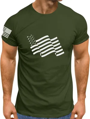 Independence Day Shirt Round Neck Short Sleeve Workout USA Flag Shirts Tee Shirts Mens Pack 2xlt USA Distressed Flag