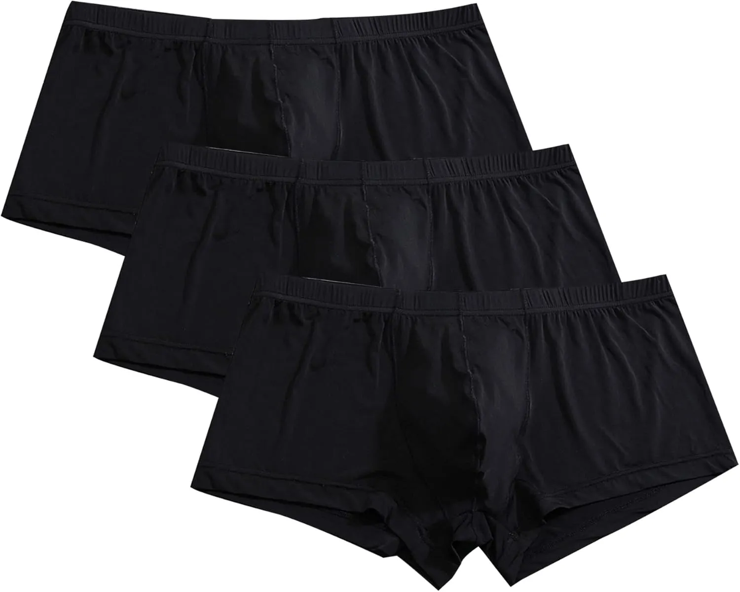 JEKE-DG Mens Ice Silk Boxer Brief Classic Breathable Underwear Elastic Waistband Trunks Enhancing Underpants