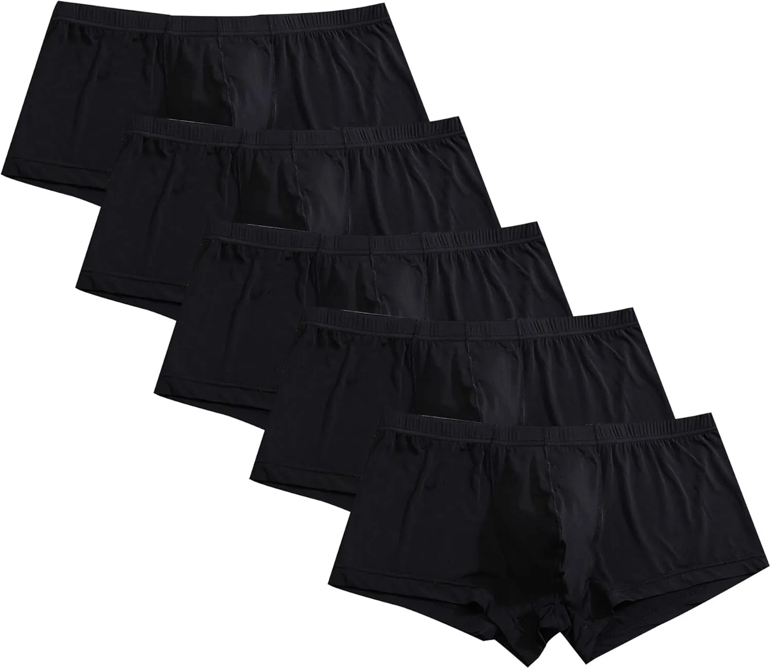 JEKE-DG Mens Ice Silk Boxer Brief Classic Breathable Underwear Elastic Waistband Trunks Enhancing Underpants