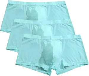 JEKE-DG Mens Ice Silk Boxer Brief Classic Breathable Underwear Elastic Waistband Trunks Enhancing Underpants